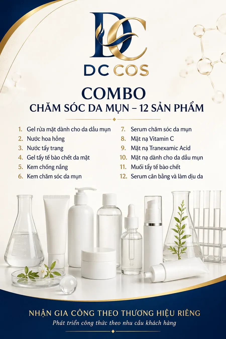 Gia công sản phẩm hỗ trợ chăm sóc da mụn