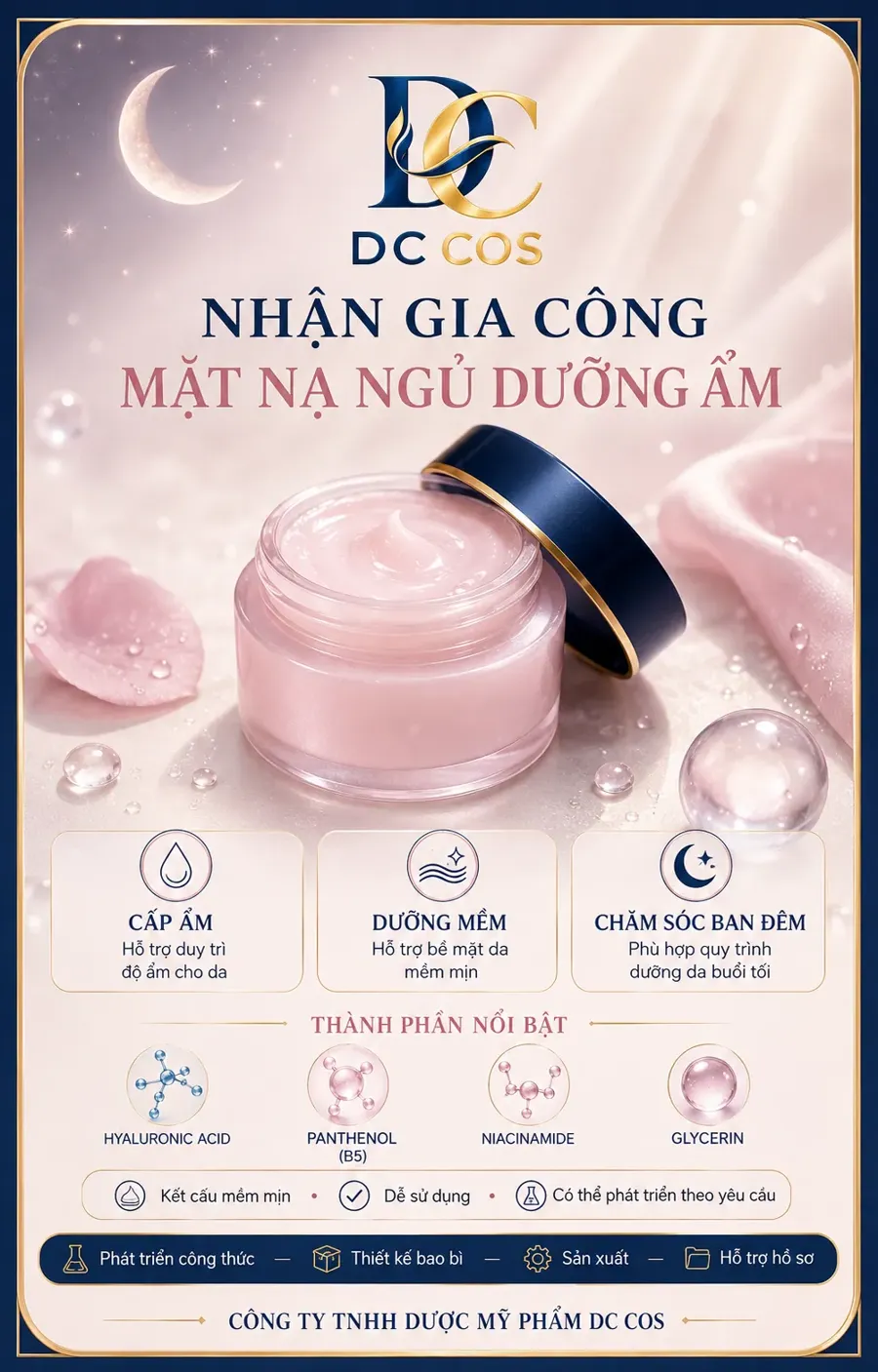 Gia công mặt nạ ngủ dưỡng ẩm