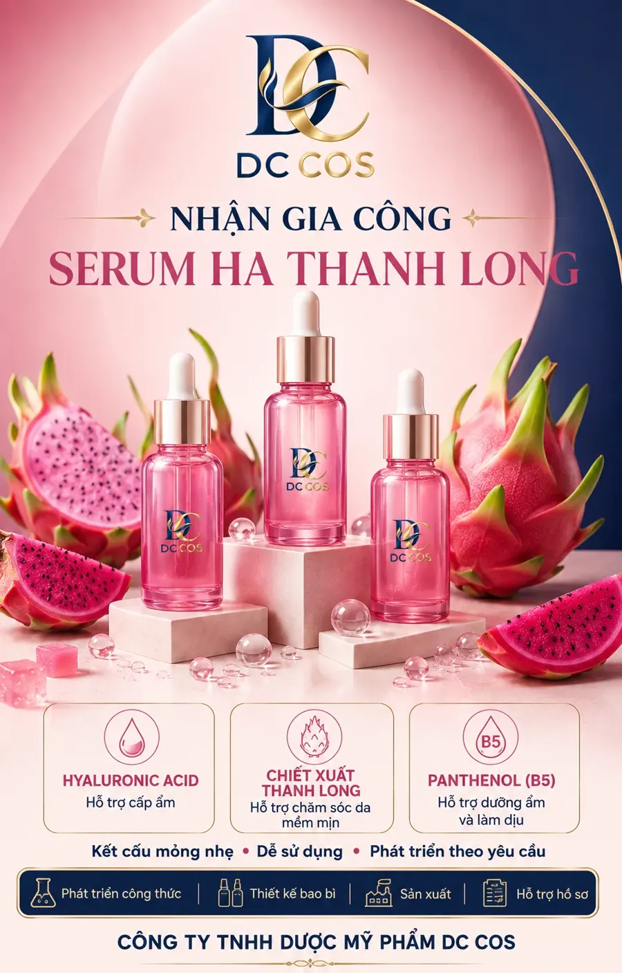 Gia công serum chiết xuất thanh long