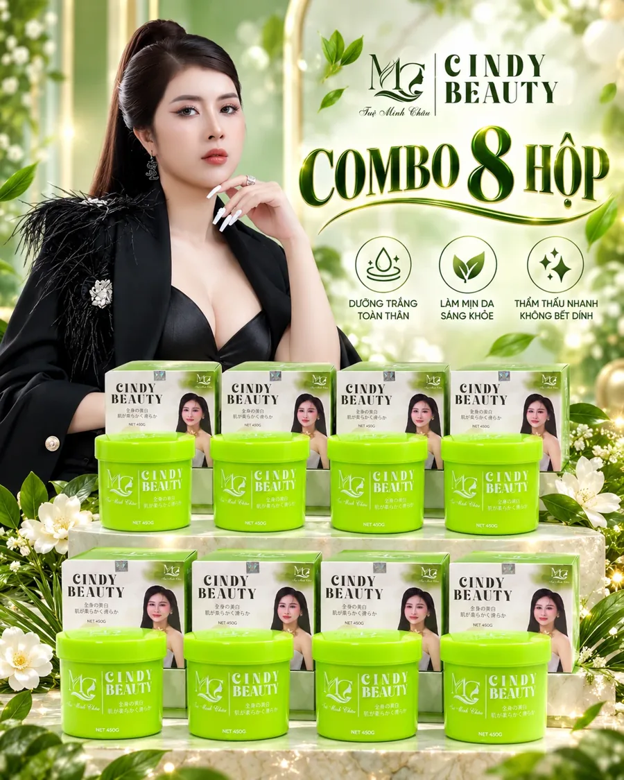 Combo 8 hộp Kem Body Cindy Beauty 450G