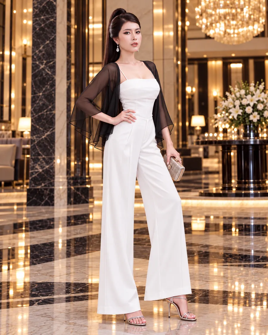 Áo Choàng Voan Tay Loe – Đen — ảnh 7