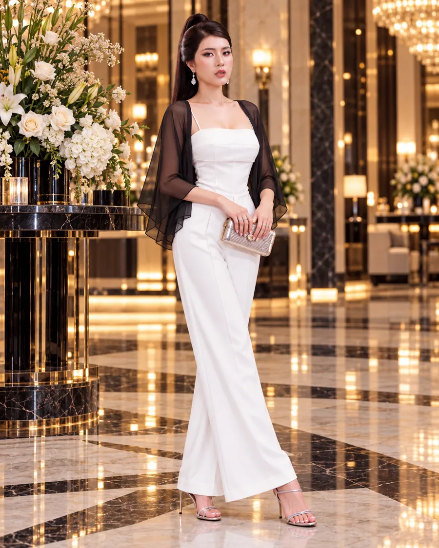 Áo Choàng Voan Tay Loe – Đen — ảnh 10