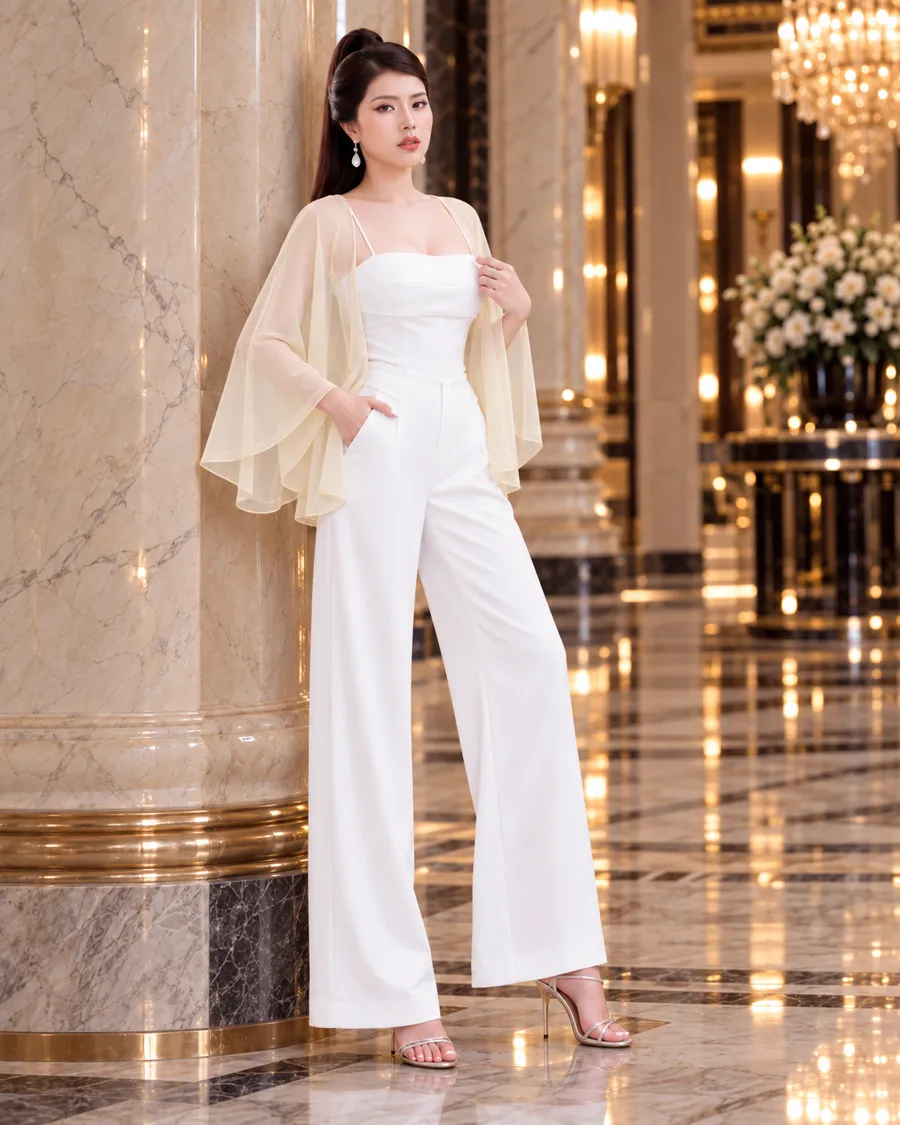 Áo Choàng Voan Tay Loe – Kem — ảnh 2