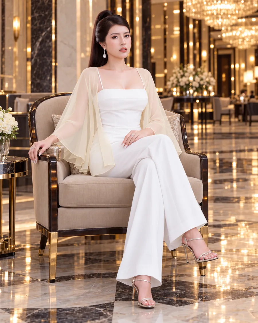 Áo Choàng Voan Tay Loe – Kem — ảnh 3