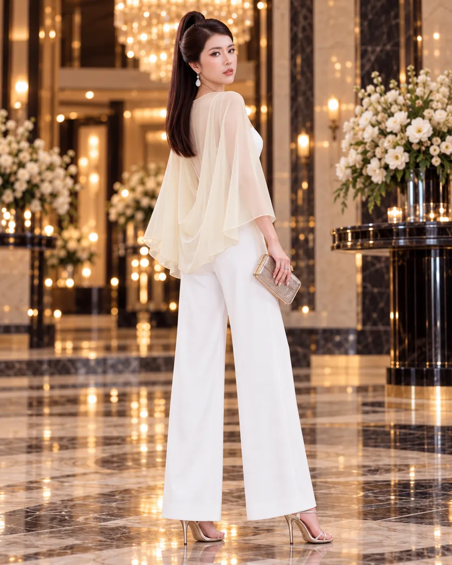 Áo Choàng Voan Tay Loe – Kem — ảnh 6