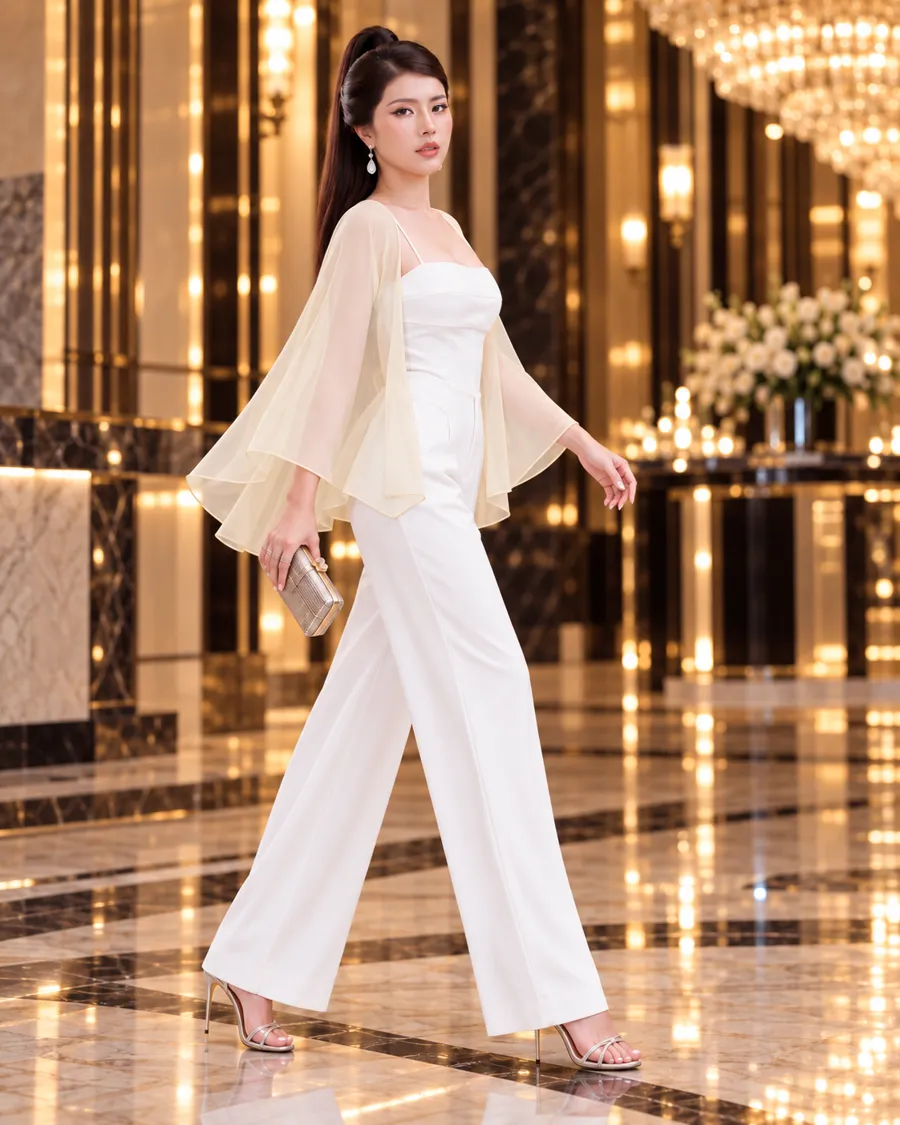 Áo Choàng Voan Tay Loe – Kem — ảnh 9