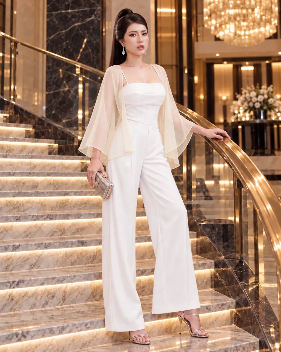 Áo Choàng Voan Tay Loe – Kem — ảnh 11