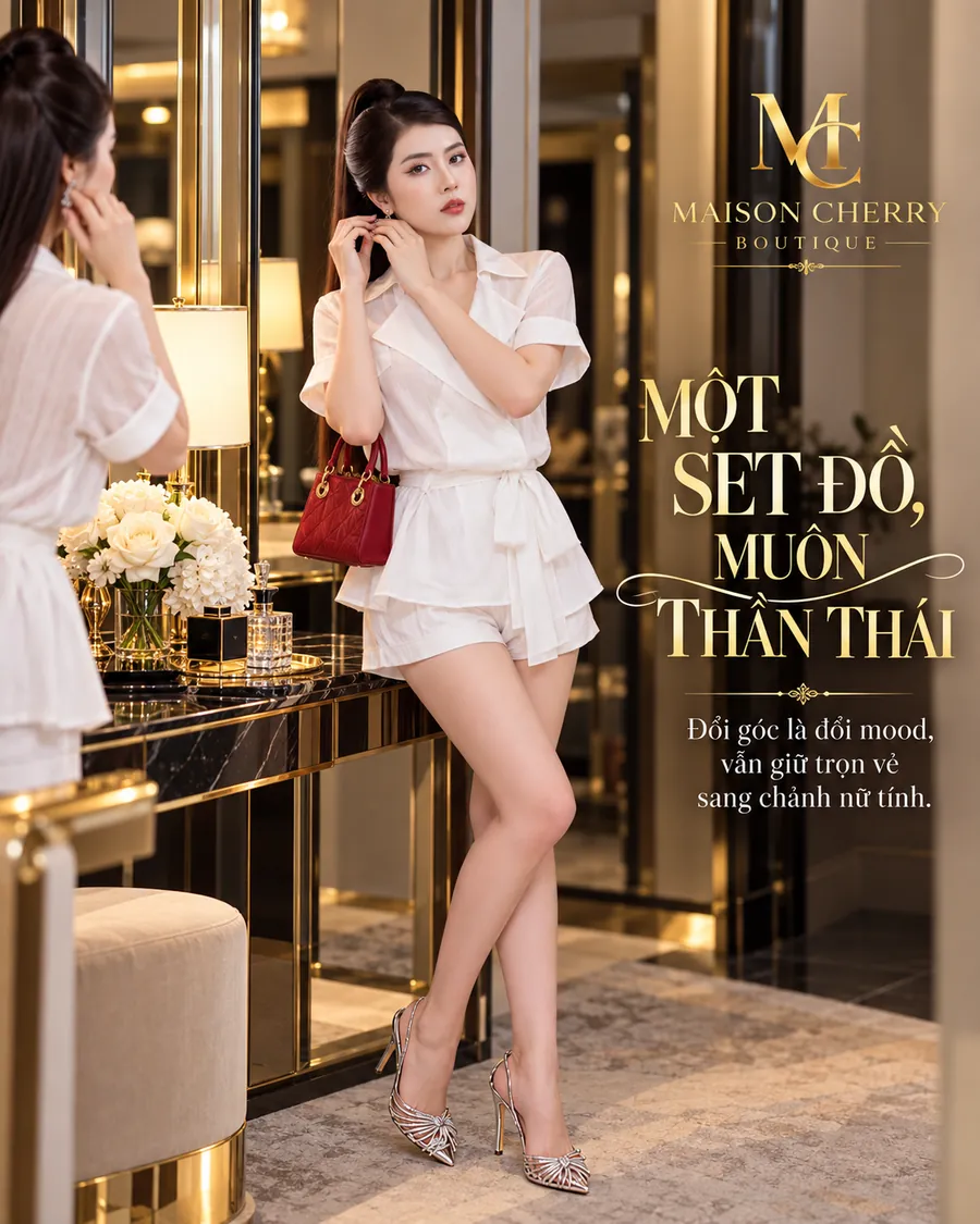 Set Short Bay Thắt Eo – 2 màu Trắng / Đen — ảnh 2