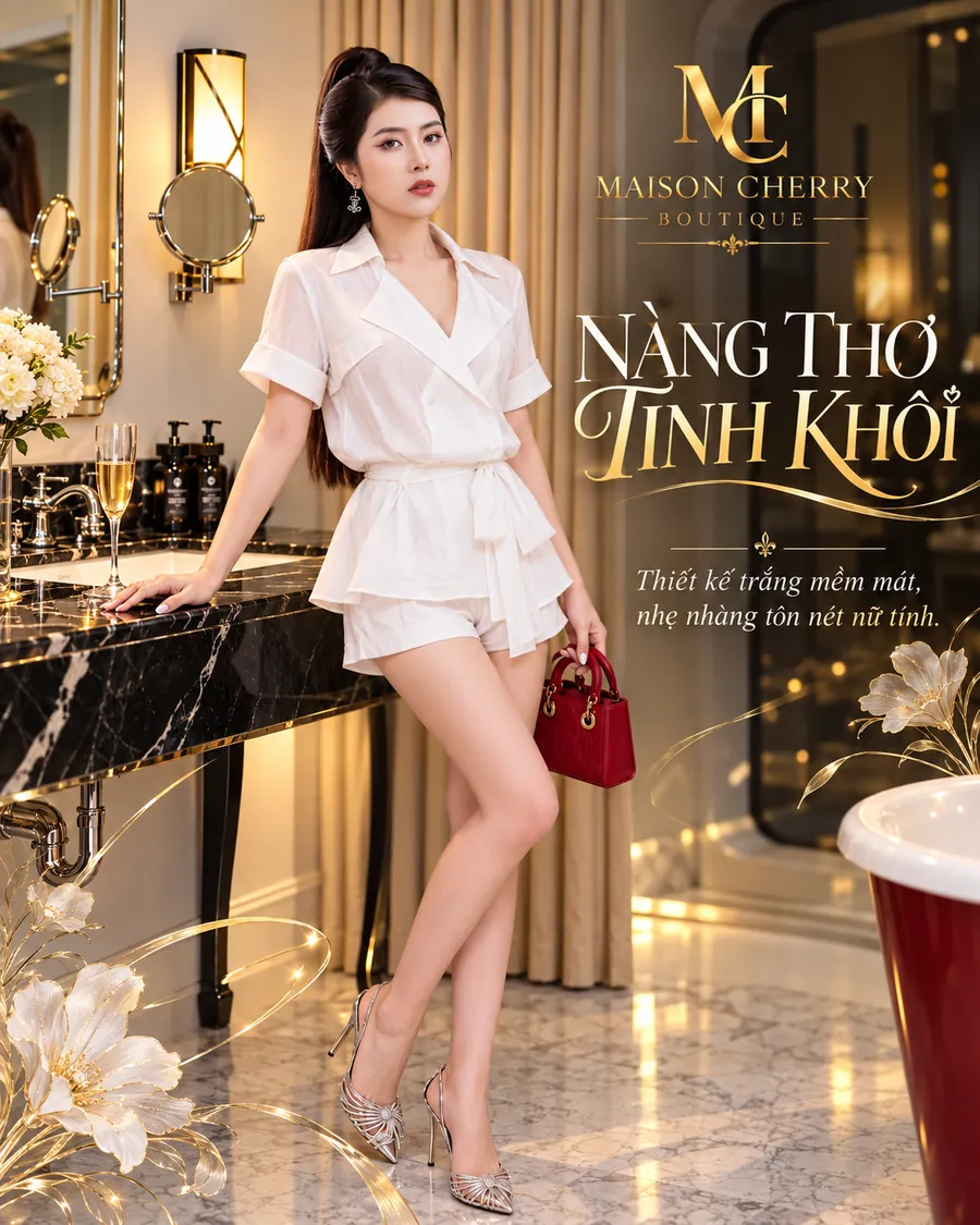 Set Short Bay Thắt Eo – 2 màu Trắng / Đen