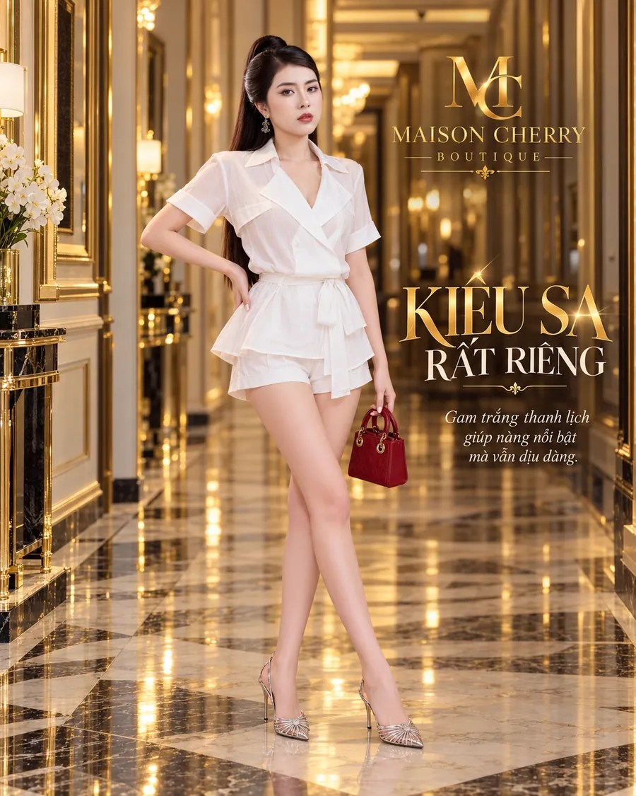 Set Short Bay Thắt Eo – 2 màu Trắng / Đen — ảnh 5