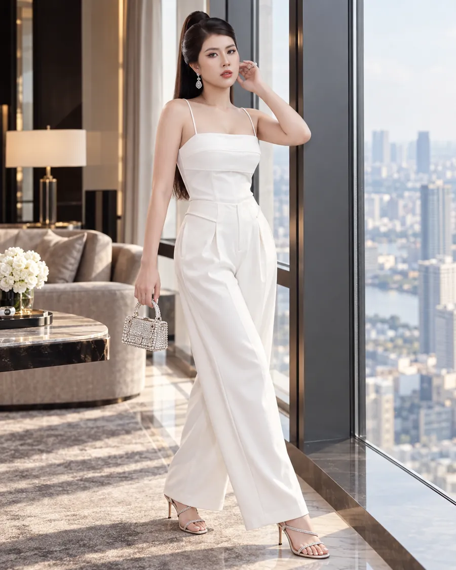 Set Áo Quây Trắng Quần Suông — ảnh 2