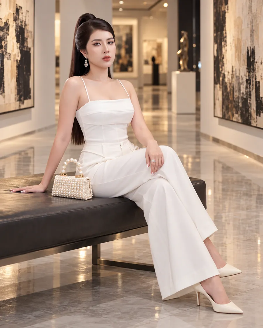 Set Áo Quây Trắng Quần Suông — ảnh 4