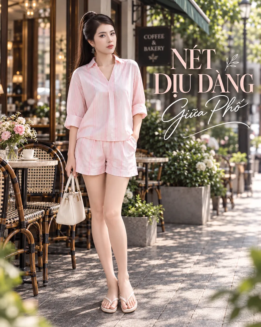 Set Sơ Mi Hồng Quần Short — ảnh 3