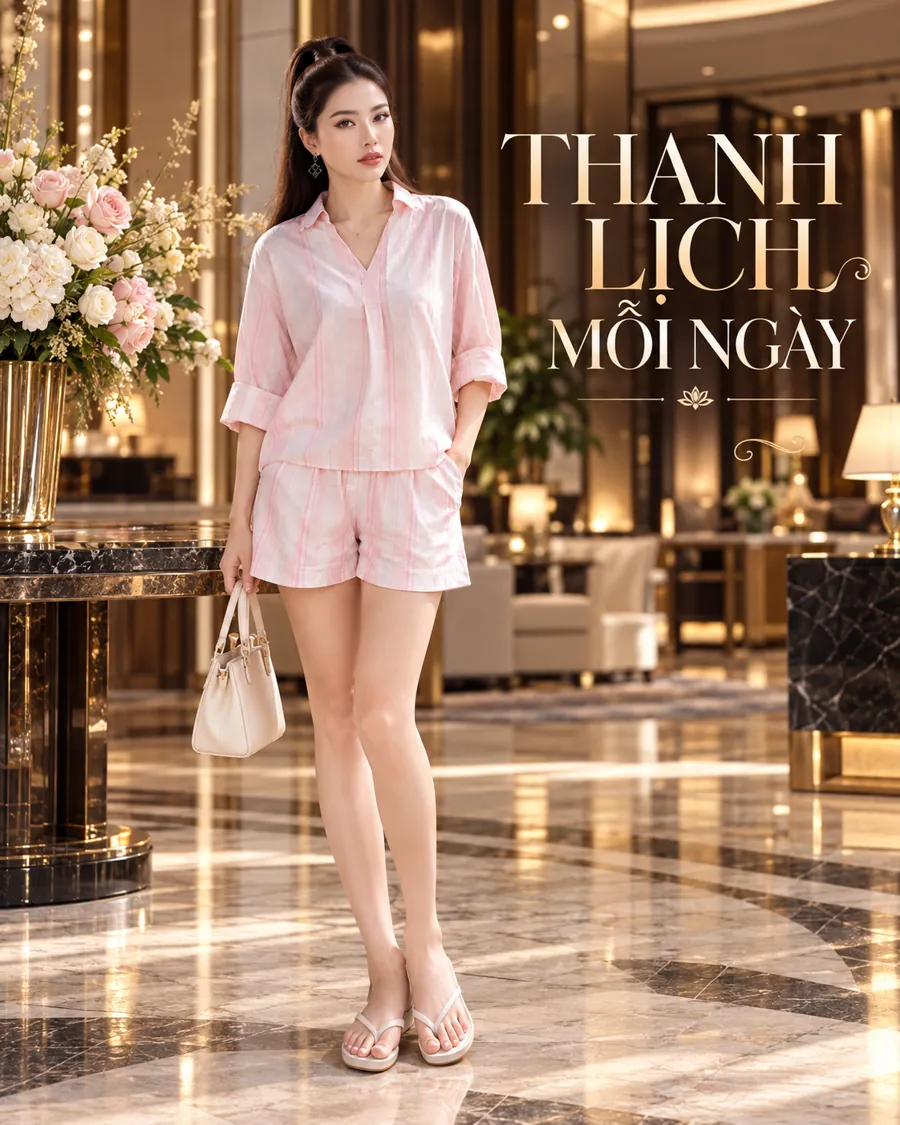 Set Sơ Mi Hồng Quần Short — ảnh 5