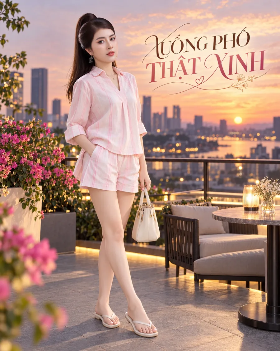 Set Sơ Mi Hồng Quần Short — ảnh 7