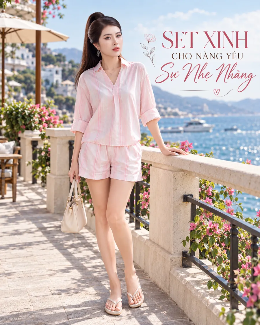 Set Sơ Mi Hồng Quần Short — ảnh 11