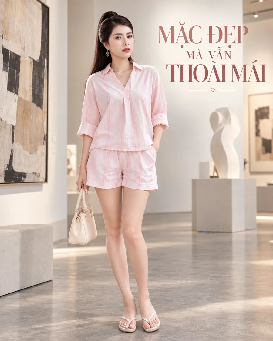 Set Sơ Mi Hồng Quần Short — ảnh 12