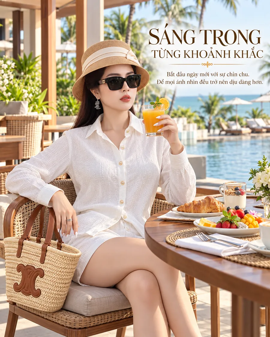 Set Linen Thêu Resort – Trắng Thanh Lịch — ảnh 5